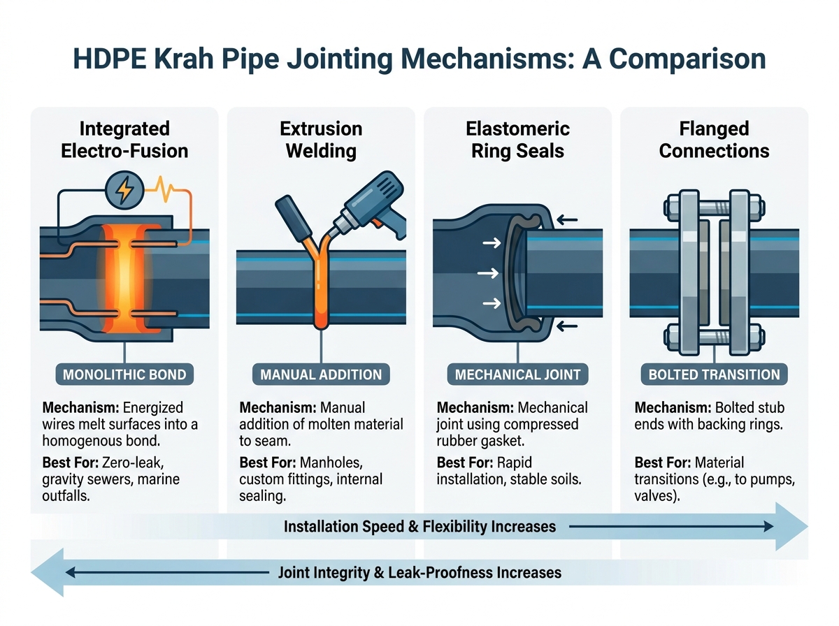HDPE Krah pipe electro-fusion jointing process