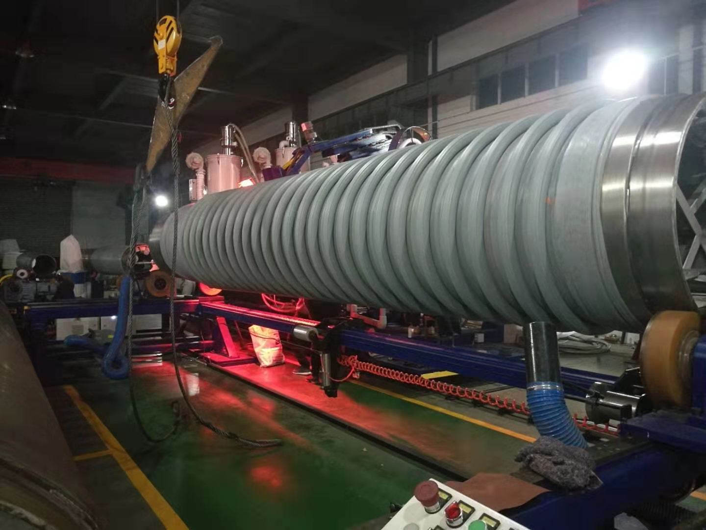 Large diameter PP-HM spiral profile wound gravity pipe for municipal utility and industrial drainage applications
